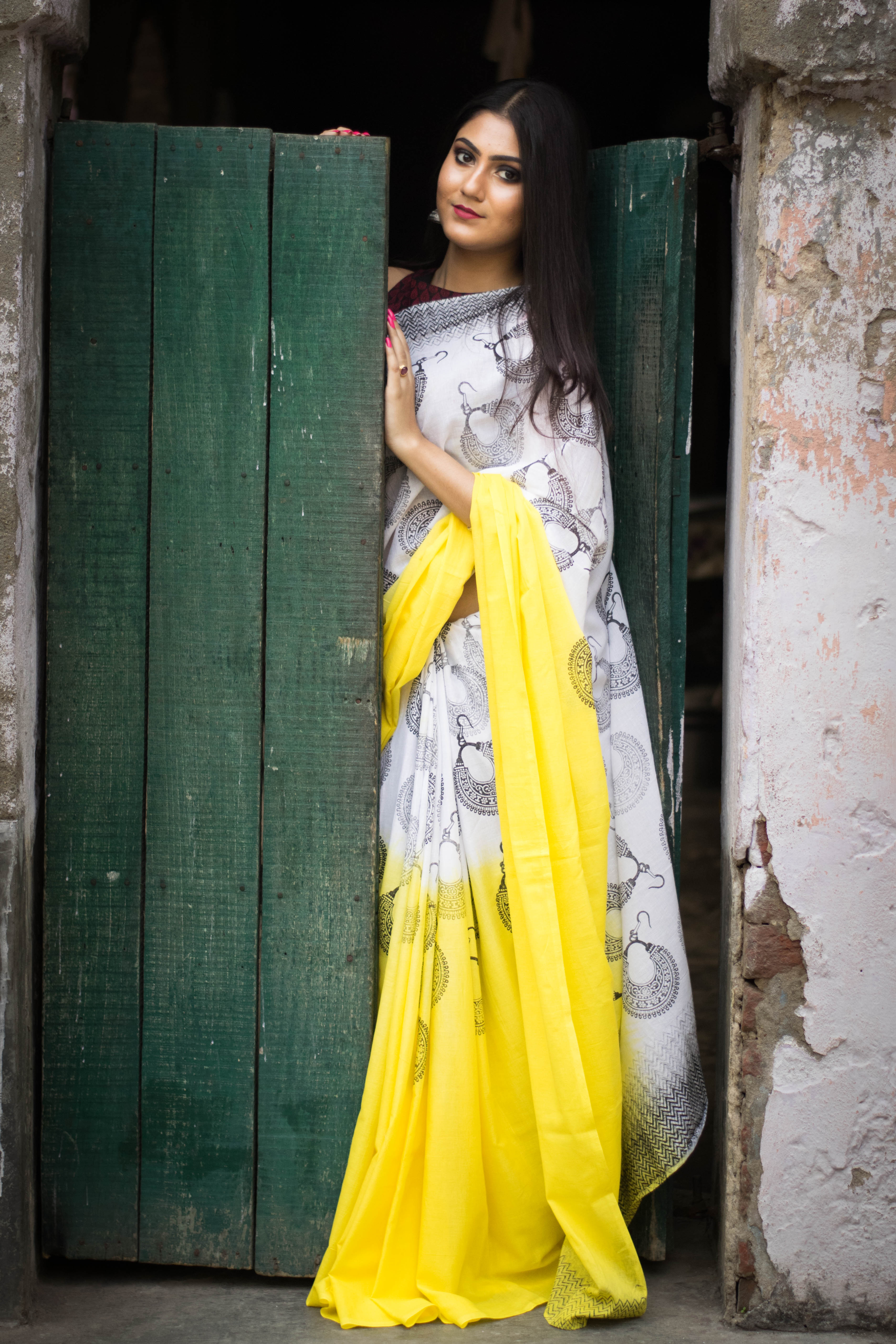 Jhumka Printed Malmal Cotton Saree