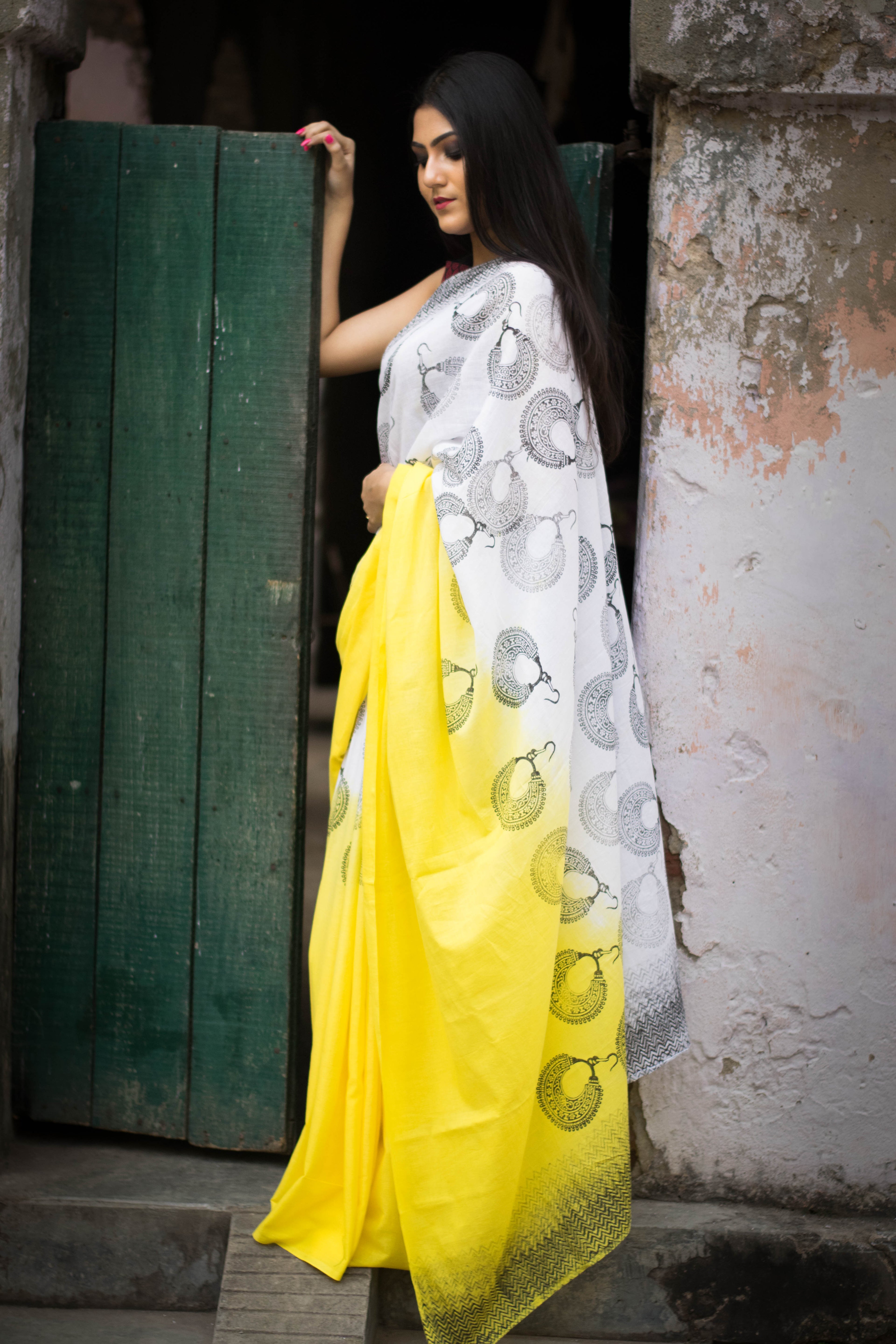 Jhumka Printed Malmal Cotton Saree